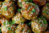 Juicy Chicken and Broccoli Meatballs with Garlic Parmesan Sauce