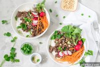 Sticky Hoisin Beef Bowls with Sesame Rice and Quick Veggies