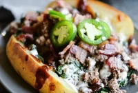 BBQ Bacon Burger Stuffed Meal-Prep Potatoes