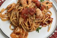 Spicy Shrimp Arrabbiata Pasta with Garlic Tomato Sauce