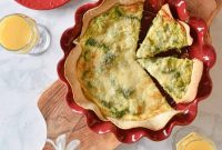 Broccoli Cheddar Quiche in a Crispy Tortilla Crust