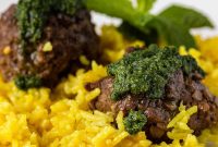 Savory Lamb and Lentil Meatballs with Zesty Lemon Rice