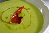 Creamy Pea Soup with Crispy Prosciutto Crunch