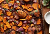 Sheet Pan Chicken with Roasted Sweet Potatoes and Veggies