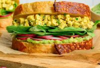 Creamy Vegan Egg Salad Recipe with Chickpea Egg Filling