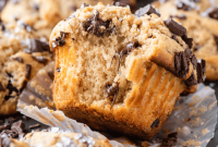 Fluffy Peanut Butter Muffins with Honey Swirl