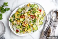 Vietnamese Cold Rice Noodle Salad with Garlicky Shrimp Skewers