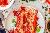 Three-Cheese Manicotti with Homemade Tomato Sauce