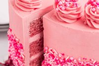Moist Pink Vanilla Cake Recipe with Creamy Frosting