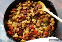 Cajun Potato Hash with Spicy Sausage and Peppers