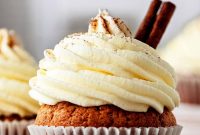Eggnog Cupcakes with Spiced Eggnog Buttercream Frosting