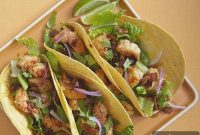 Chipotle Shrimp Tacos with Lime Crema and Quick Slaw