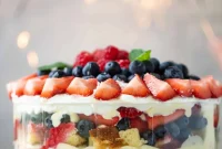 Triple-Berry Trifle with Fresh Raspberry Sauce