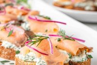 Smoked Salmon Crostini Recipe with Dill Cream Cheese & Capers