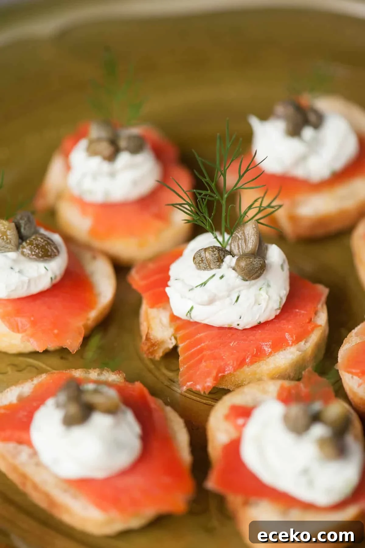 cold smoked salmon crostini appetizer recipe.