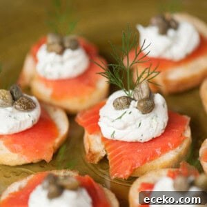 cold smoked salmon crostini appetizer recipe.