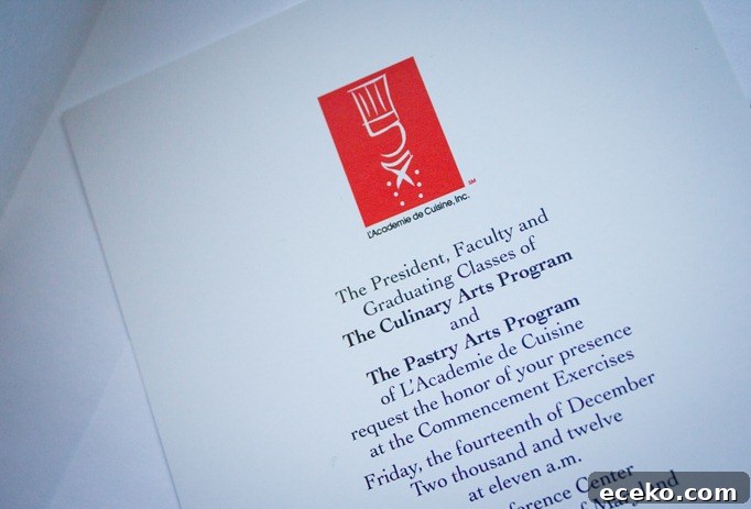 culinary school graduation invitation