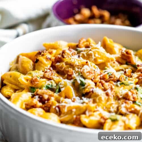 Angle shot of pasta in white bowl.