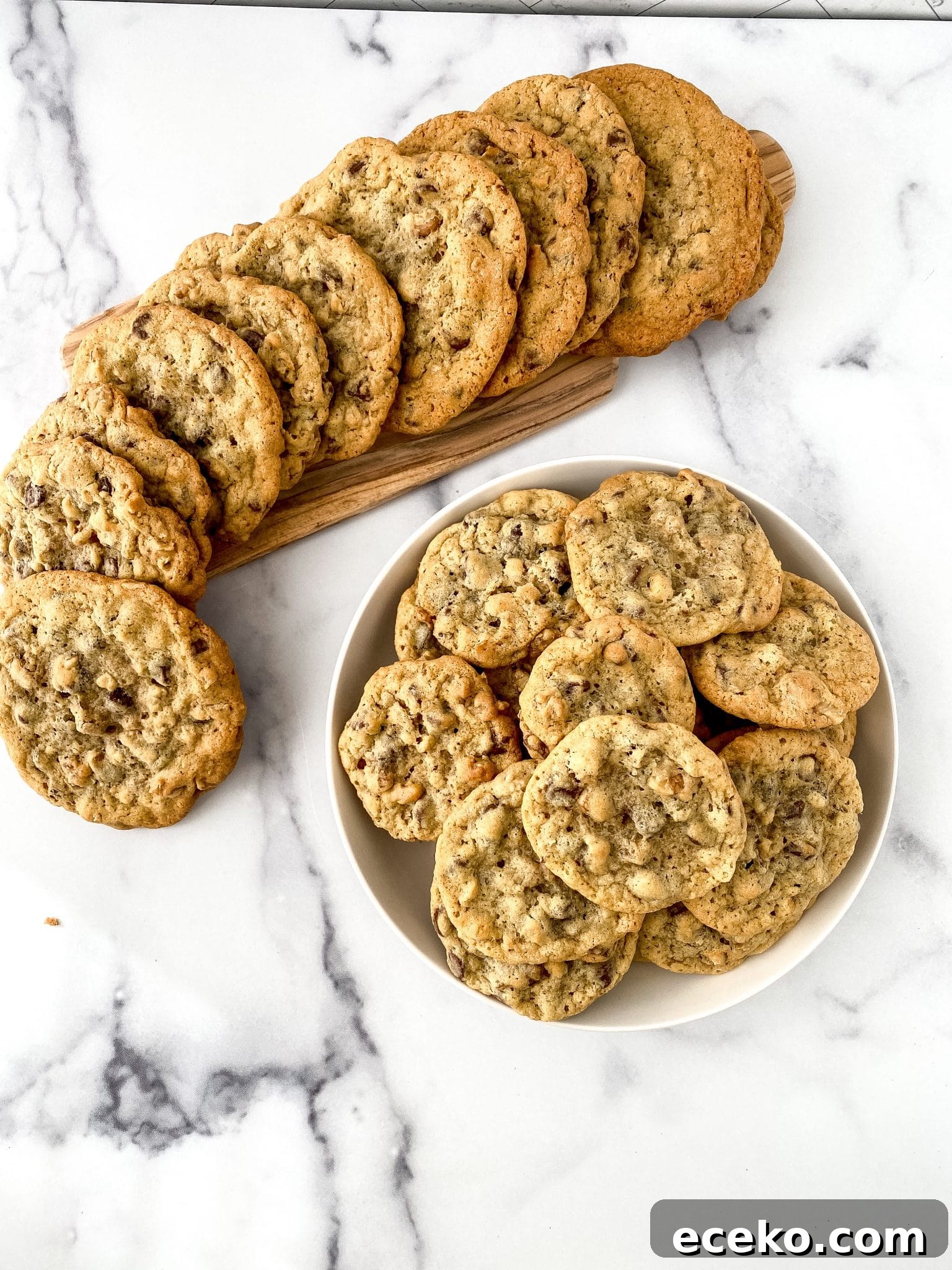 Platter full of Double Tree Chocolate Chip Cookies