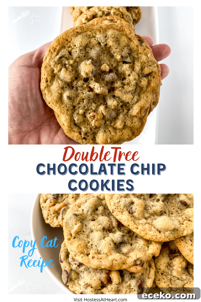 Two photos of Baked Chocolate Chip Cookies. One photo is a hand holding the cookie and the other photo is of a bowl loaded with the cookies.