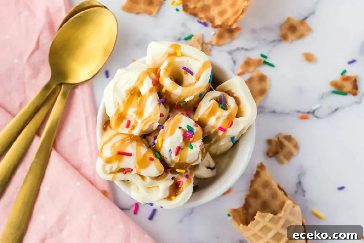 How to Make Rolled Ice Cream at Home: Step-by-Step Recipe 2 Rolled ice cream in a white bowl.