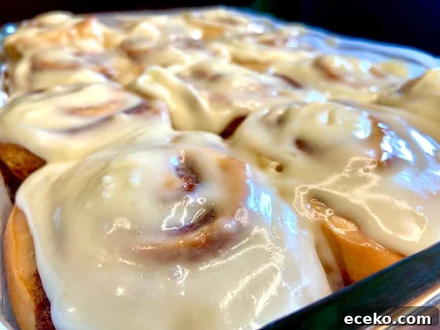 Finished rolls, with icing on top.