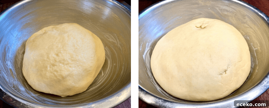 Before and after the first rise.