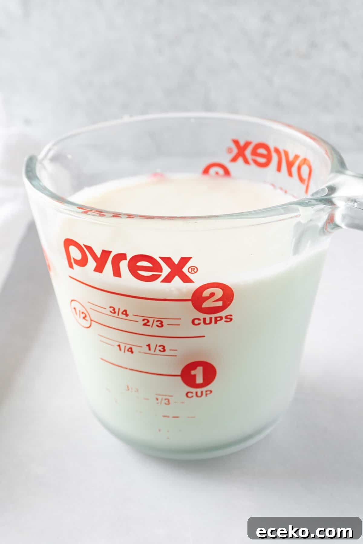 good buttermilk in a glass pyrex measuring cup