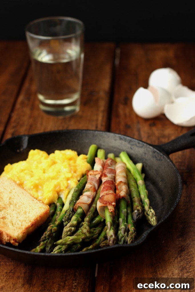 Sauteed Asparagus, Bacon and Scrambled Eggs