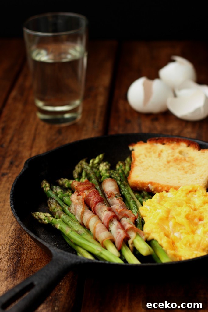 Sauteed Asparagus, Bacon and Scrambled Eggs