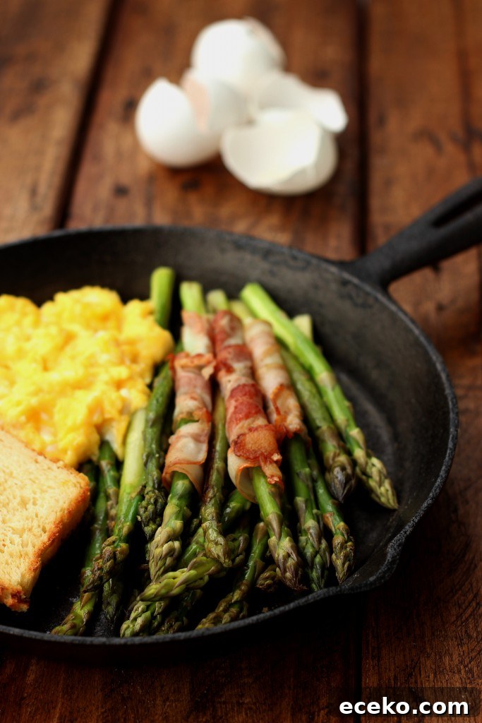 Sauteed Asparagus, Bacon and Scrambled Eggs