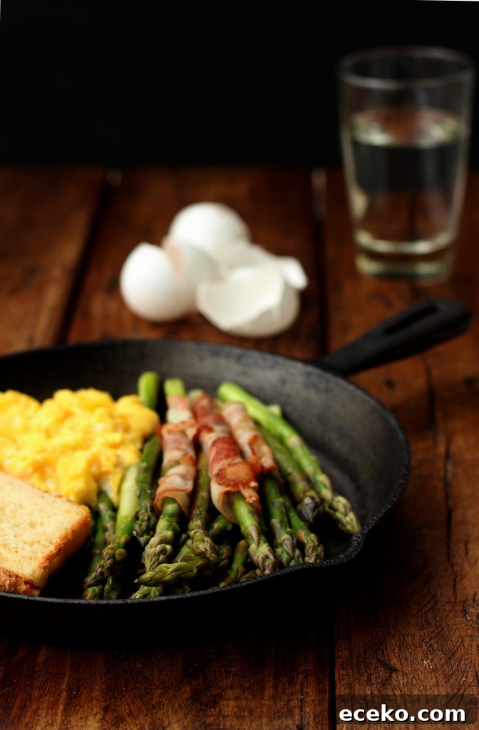 Sauteed Asparagus, Bacon and Scrambled Eggs