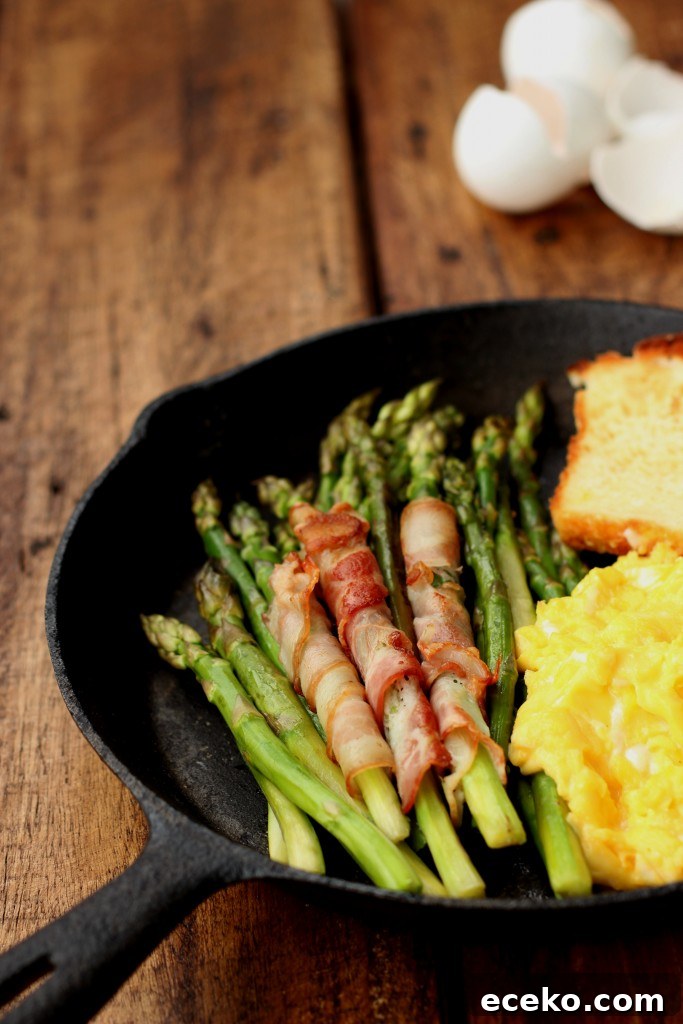 Sauteed Asparagus, Bacon and Scrambled Eggs