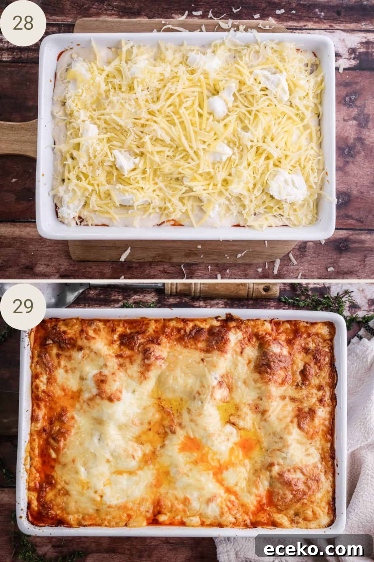 Gluten-Free Lasagna Recipe: Layered Comfort Without Wheat 11 Cheese added to top of lasagne. Baked until golden and bubbling.