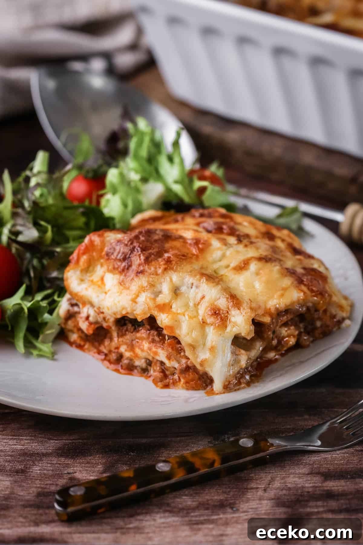 Gluten-Free Lasagna Recipe: Layered Comfort Without Wheat 12 Slice of Gluten-Free Lasagne on a plate.