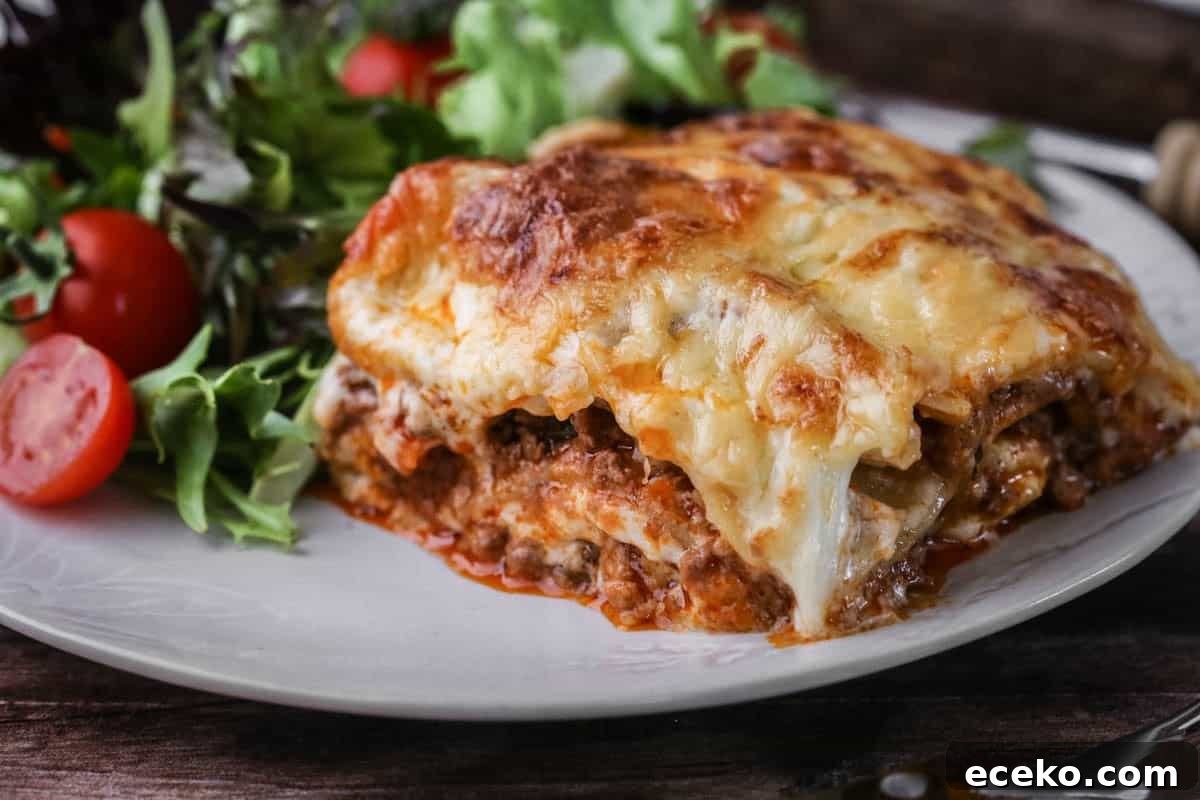 Gluten-Free Lasagna Recipe: Layered Comfort Without Wheat 3 Slice of Gluten-Free Lasagne on a plate.
