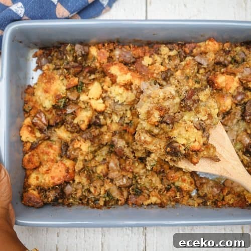 Southern Cornbread Dressing With Gizzards