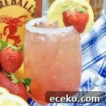 Strawberry Lemonade cocktail made with Fireball and Crown Royal whisky