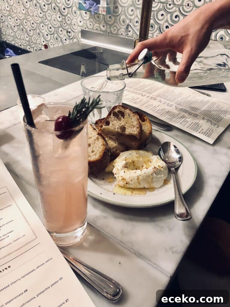 burrata at a restaurant in new york
