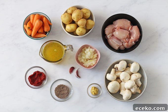 Ingredients for slow cooker chicken casserole