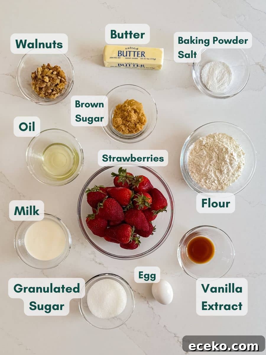Strawberry Shortcake Crumb Cake Recipe — Moist Summer Dessert 4 An overhead image of labeled recipe images.