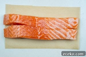 Prepping the salmon