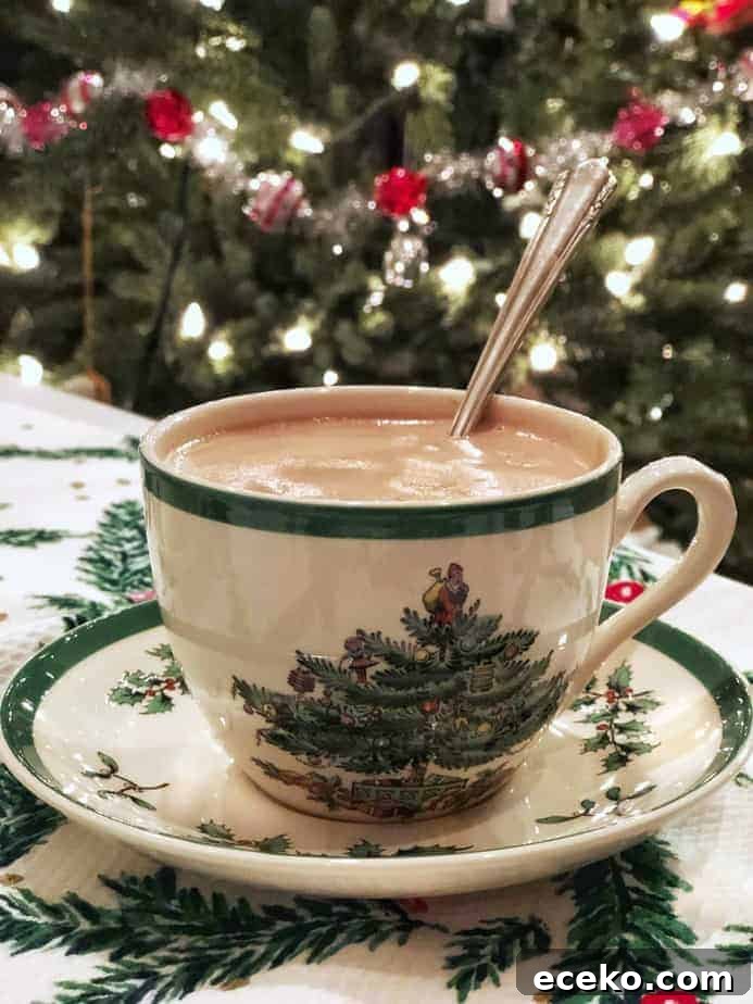 Authentic French Hot Chocolate Recipe — Rich, Velvety Cocoa 2 French Hot Chocolate in Spode Christmas cup