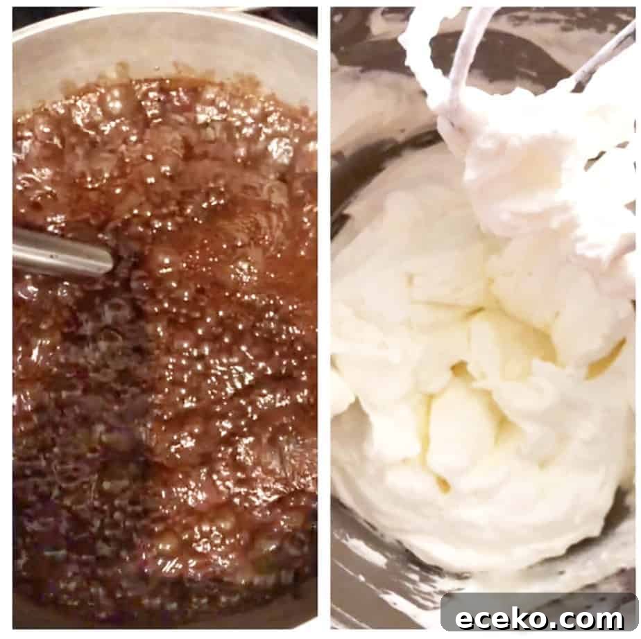 boiling chocolate and fresh whipped cream