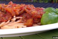 Slow Cooker Spaghetti Sauce with Fresh Tomatoes and Basil