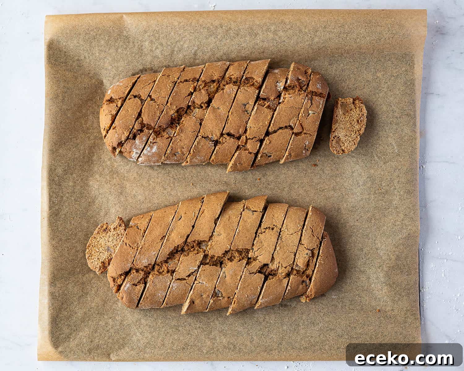 Step 5, the baked logs cut into slices.