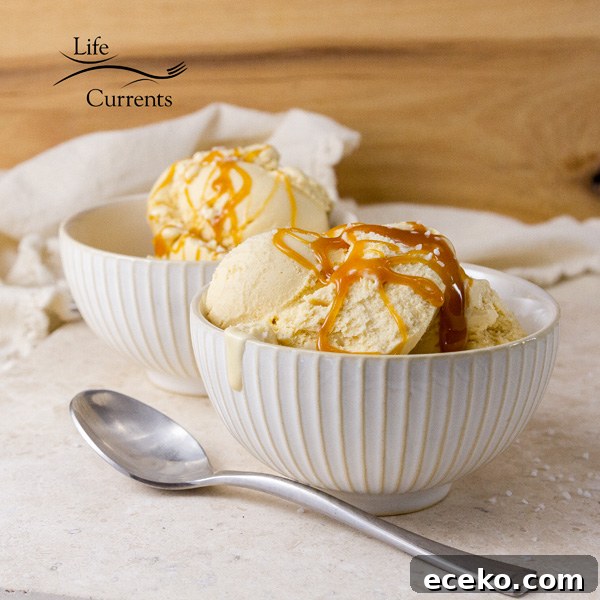 Salted Caramel Ice Cream - super premium ice cream made at home