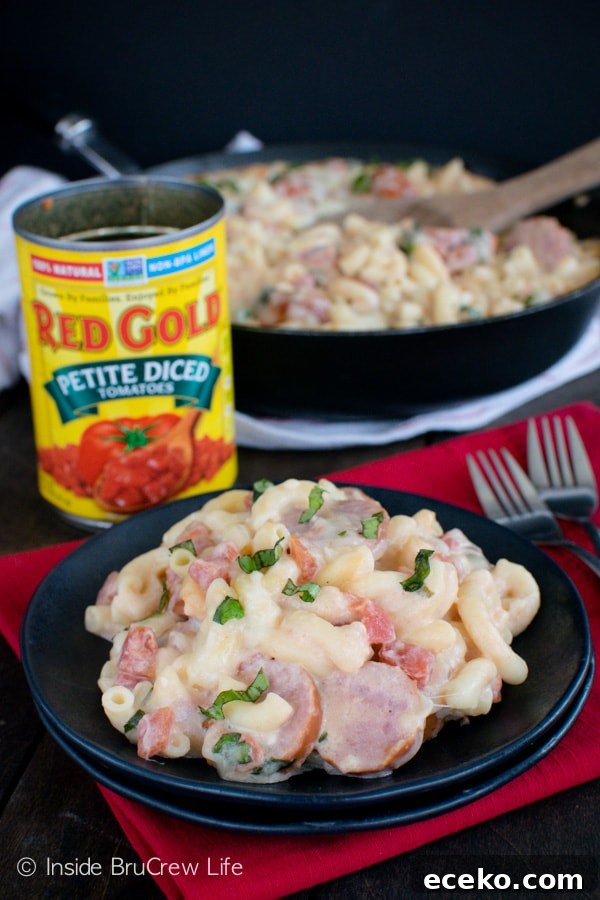 Tomato Basil Sausage Skillet recipe - an easy dinner that can be on your table in under 30 minutes Tomato Basil Sausage Skillet recipe - an easy dinner that can be on your table in under 30 minutes