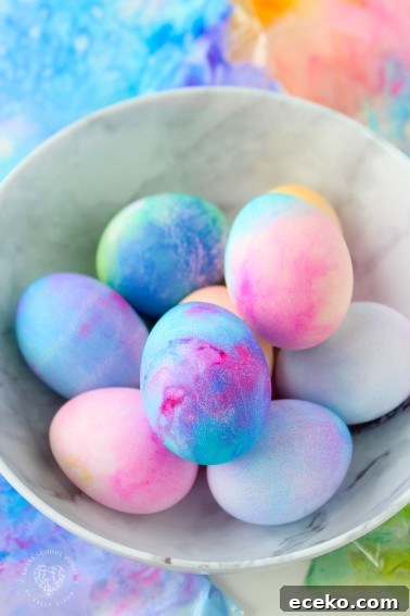 Whipped Cream Dyed Easter Eggs