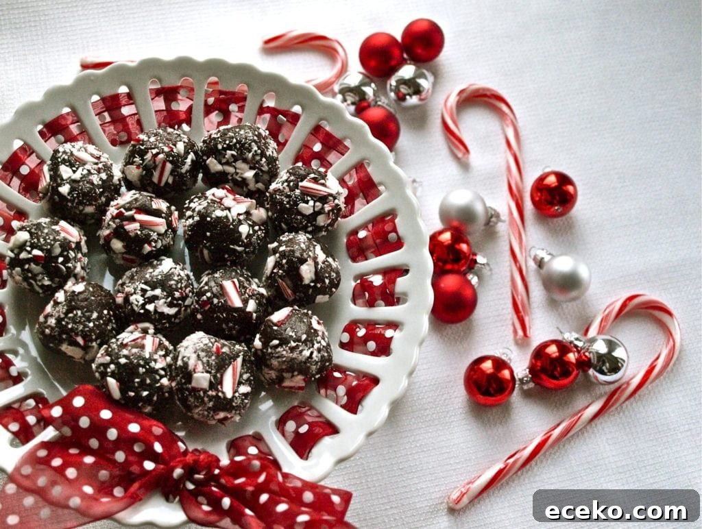 No Bake Chocolate Peppermint Balls